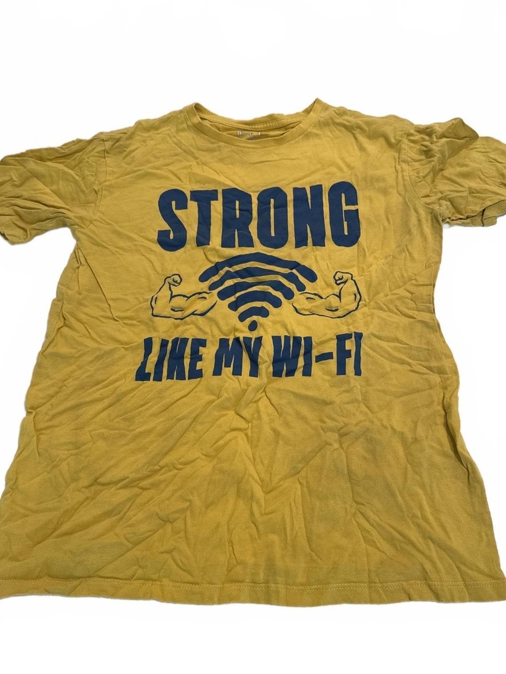 Children’s Place Yellow Graphic T Shirt Strong Like My WiFi - Boys XXL